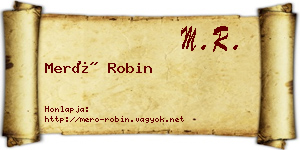 Merő Robin névjegykártya
